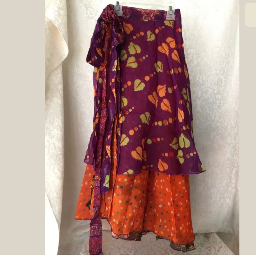 Vtg Magic Wrap Festival Boho Skirt Baba Clothing